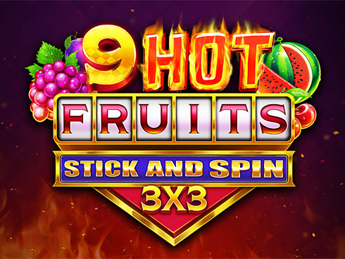 9 Hot Fruits Stick and Spin 3x3